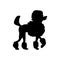 Poodle icon. Dog standing silhouette. Vector illustration isolated on white