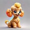 Poodle puppy dog baby animation friendly grin