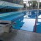 the pool area has been prepared for the swimming competition