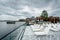 The pool area of the Sagamore Pendry Hotel in Fells Point, Baltimore, Maryland