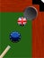 Pool billiard hole with Europe and British balls