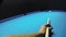 Pool billiards game - pocketing the eight - cue POV