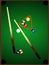 Pool / billiards table with a few balls present