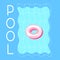 Pool blue water and swimming ring advert banner template.