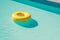 pool float circle rescue yellow vacation ring resort sunlight water. Generative AI.