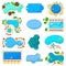 Pool icon vector blue water poolside of hotel resort on summer vocation illustration set of aqua swimming-pool top view