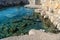 Pool of Kapukargin natural sulfur thermal bath near Dalaman town in Mugla, Turkey