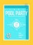 Pool party poster. Summer party invitation, flyer concept