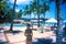 Pool Patio on Koror Island, Palau, Micronesia