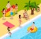 Pool Rest Isometric Composition