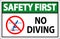 Pool Safety Sign Attention, No Diving