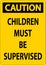 Pool Safety Sign Caution, Children Must be Supervised