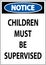 Pool Safety Sign Notice, Children Must be Supervised