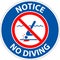 Pool Safety Sign Notice, No Diving