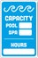 Pool and Spa Capacity Sign with Facility Hours | Template for Public Pools, Hotels, Motels and Apartments