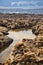 Pool of water on a beach in Qawra, Malta