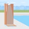Poolside backyard shower flat color vector illustration
