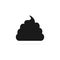 Poop black icon. Dung outline  illustration isolated