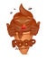 Poop cartoon emoticon funny character in waffle icecream tube