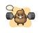 Poop mascot cartoon with a barbell