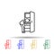 Poor and empty refrigerator multi color icon. Simple thin line, outline vector of poor peaple icons for ui and ux, website or