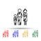 Poor family multi color icon. Simple thin line, outline vector of poor peaple icons for ui and ux, website or mobile application