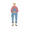 Poor needing man in dirty torn clothes, flat vector illustration isolated.