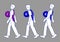 Poor posture and correct spine position during walk