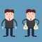 Poor and rich businessmen illustration