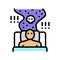 poor sleep habits color icon vector illustration