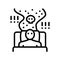 poor sleep habits line icon vector illustration