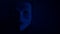 Poorly visible mask on a dark background in blue. An anonymous hacker or halloween party symbol. Copy space. Shooting a subject in