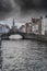 Poortersloge Burghers` Lodge bridge and canal Bruges