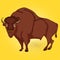 Pop art animal artiodactyl, bison, cow. Comic book style imitation