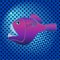 Pop art background deep sea, water fish, Lophius piscatorius. Imitation comic style, retro raster. Evil predator