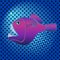 Pop art background deep sea, water fish, Lophius piscatorius. Imitation comic style, retro vector. Evil predator