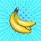 Pop art banana. Vector illustration halftone