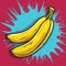 Pop art banana.vivid colour illustration,