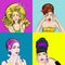 Pop Art Beautiful Women Square Concept