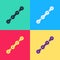 Pop art Bicycle chain icon isolated on color background. Bike chain sprocket transmission. Vector