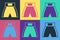 Pop art Boxing short icon isolated on color background. Vector