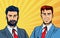 Pop art businessmen cartoon