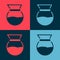 Pop art Chemex icon isolated on color background. Alternative methods of brewing coffee. Coffee culture. Vector