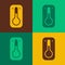 Pop art Coffee thermometer icon isolated on color background. Vector