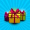 Pop art collection gift box beautiful ribbon