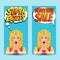 Pop art comic sale discount promotion banners with surprised woman with open mouth and bubble