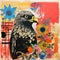 Pop Art Eagle With Discarded Flowers On Canvas