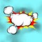 Pop art explosion boom cloud comic book background