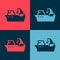 Pop art Fishing boat icon isolated on color background. Fishing trawler. Vector