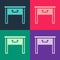 Pop art Furniture nightstand icon isolated on color background. Vector